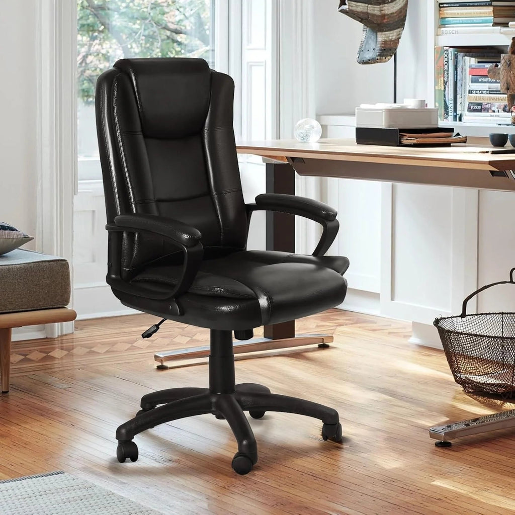 High-Back Ergonomic Leather Executive Office Chair, 400 lb Capacity
