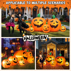 Yexmas 8 FT Halloween Inflatables Pumpkin, 7 Pumpkins Halloween Outdoor Decoration with Built-in LED Lights, Halloween Blow Ups for Yard, Lawn, Garden Decor