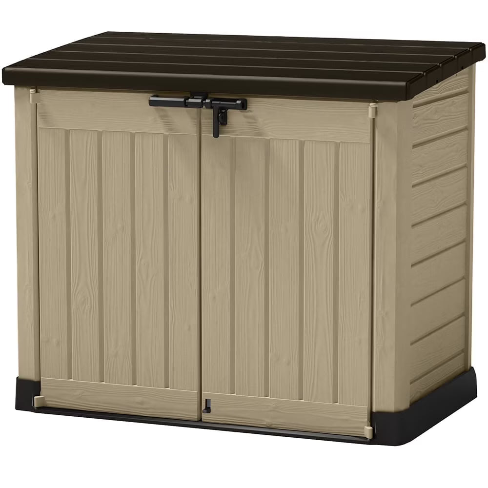 Keter Store It Out MAX Horizontal Resin Outdoor Storage Shed, Beige