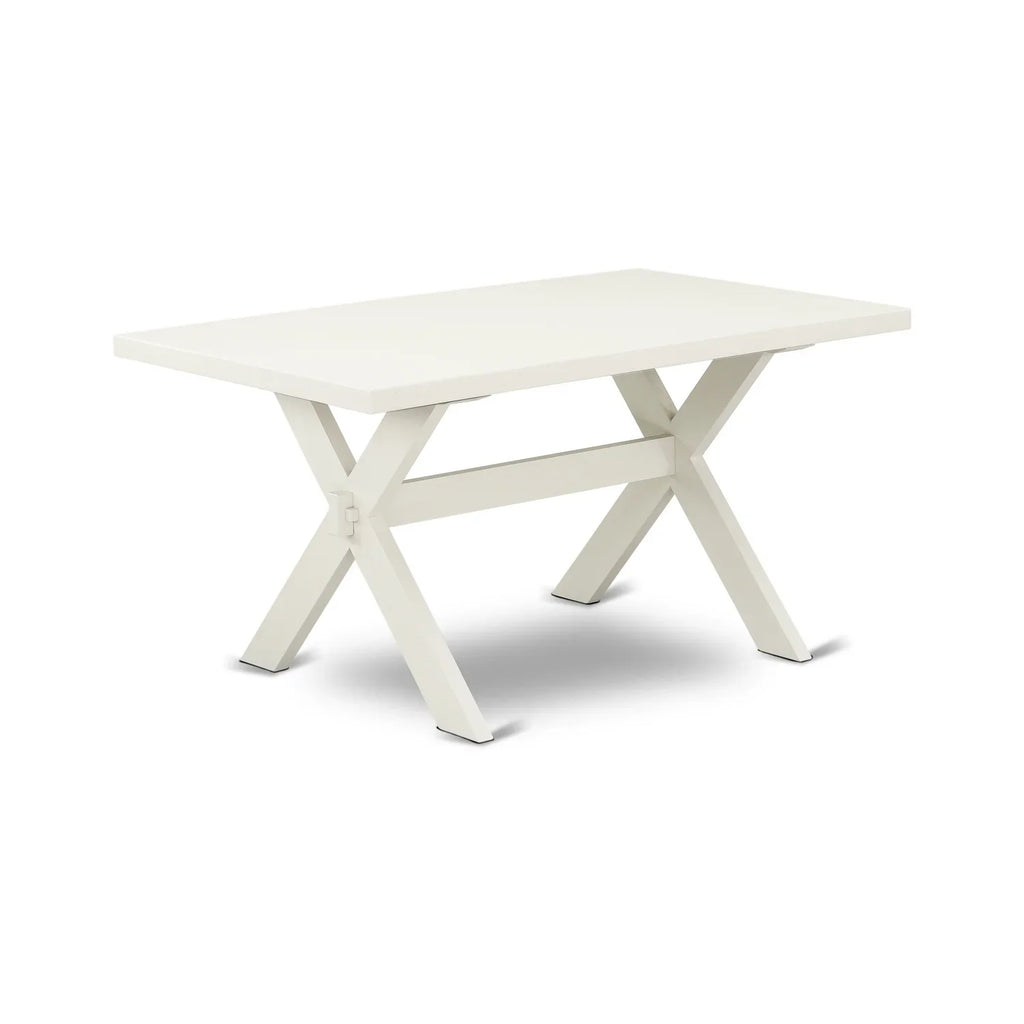 HomeStock 6-Piece Kitchen Dinette Set With Doeskin Linen Fabric Chairs, Bench And Linen White Table - Rustic Recluse