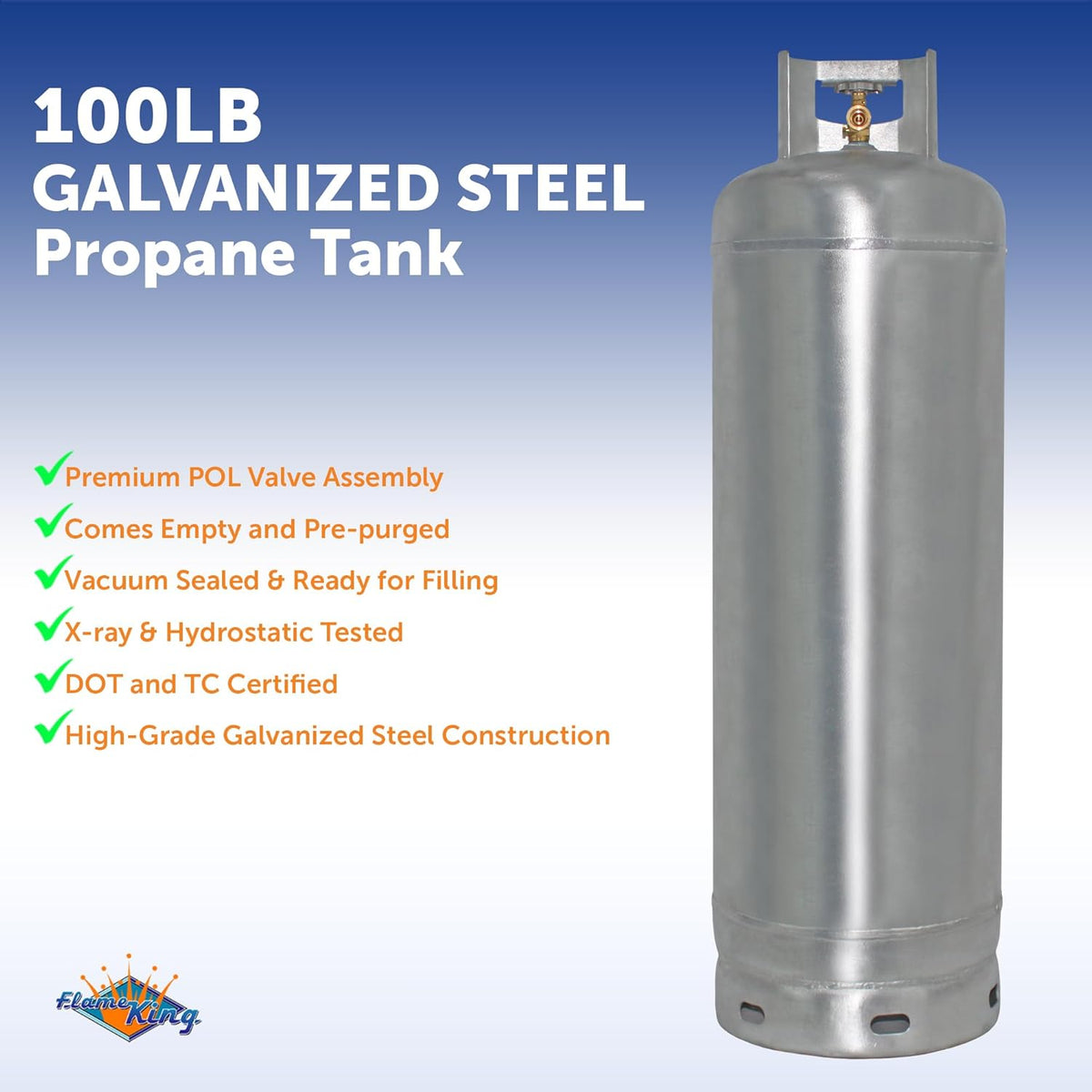 100 lb Steel Propane Tank Cylinder With POL Valve - valve108270_163892