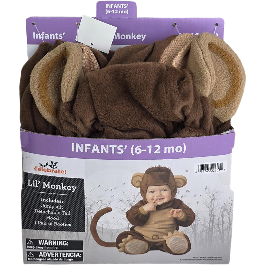 Lil Monkey Halloween Costume for Infants, Size 6-12M, by Way to Celebrate