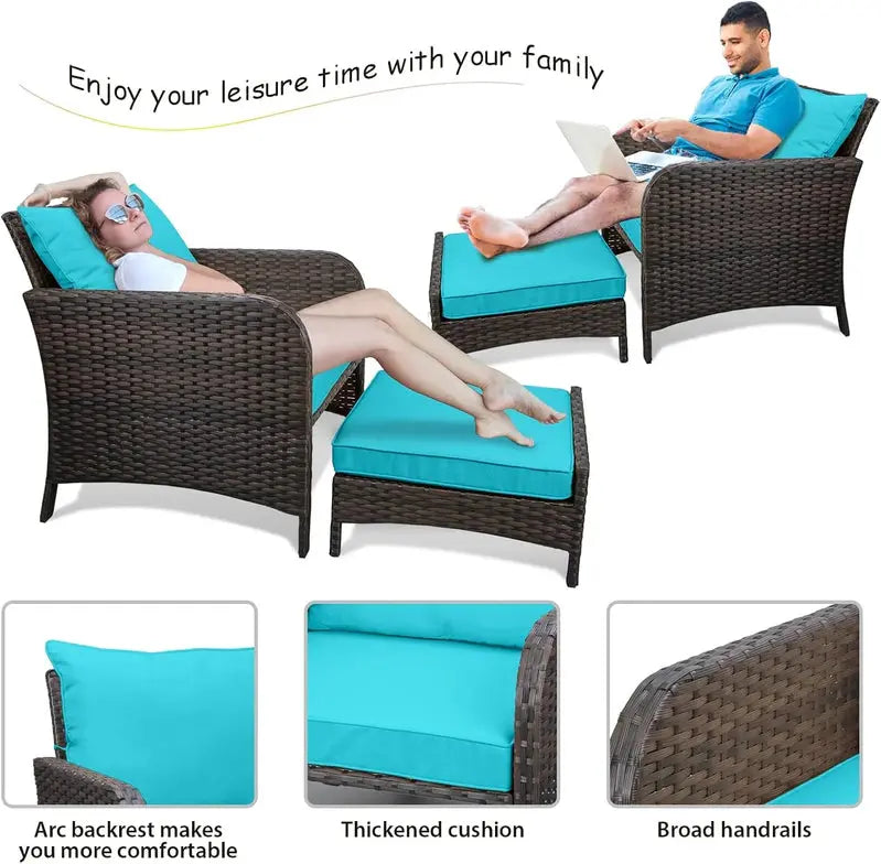 Leveleve 5-Piece Balcony Patio Conversation Set