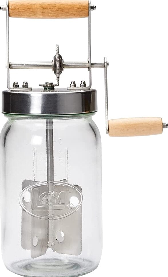 LEM Butter Churner, Stainless Steel, 28 oz Glass Jar - 1226