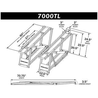 QuickJack Portable Car Lift For Trucks & SUVs, 7000 lbs Capacity, 27 inch Lift Height - 7000TL